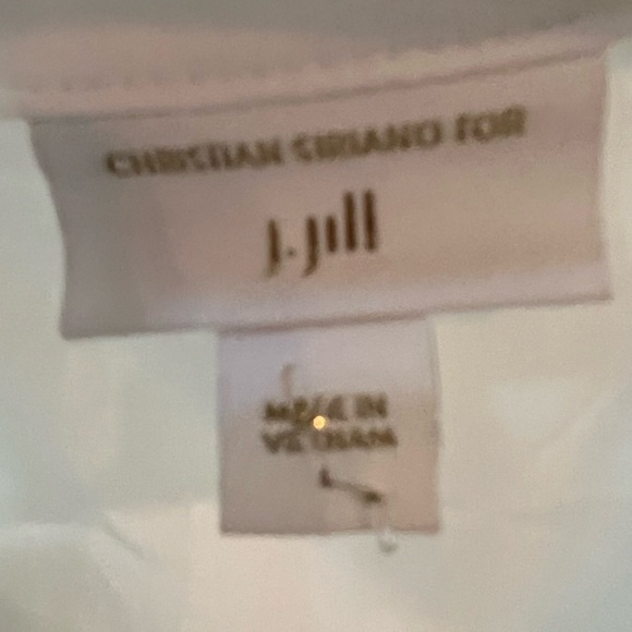 Christian Siriano for J. Jill limited edition women’s white Blouse Tunic Blouse - Picture 3 of 8